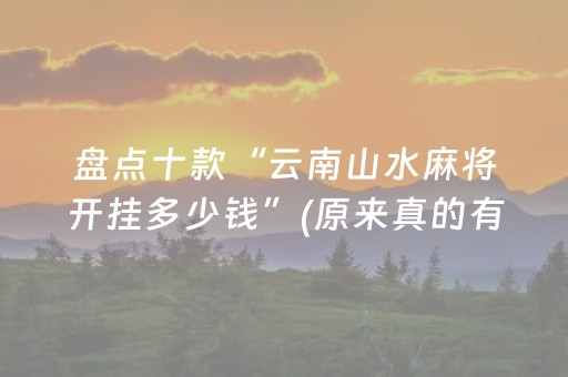 盘点十款“云南山水麻将开挂多少钱”(原来真的有挂)-抖音