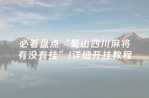 必看盘点“蜀山四川麻将有没有挂”!详细开挂教程-抖音