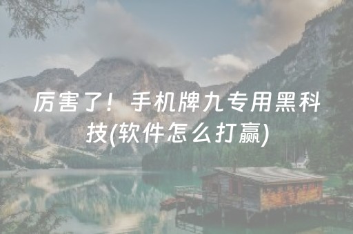 厉害了！手机牌九专用黑科技(软件怎么打赢)
