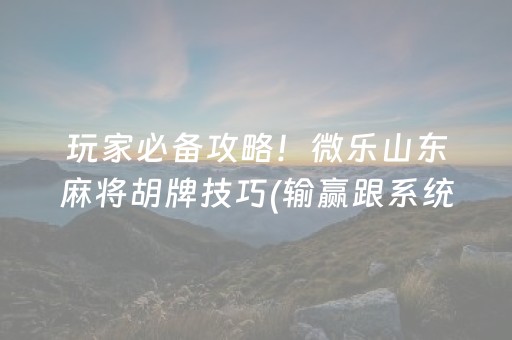 实测教程“微友麻将神器通用版（专用辅牌神器免安装）