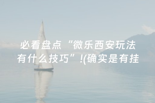 必看盘点“微乐西安玩法有什么技巧”!(确实是有挂)-抖音
