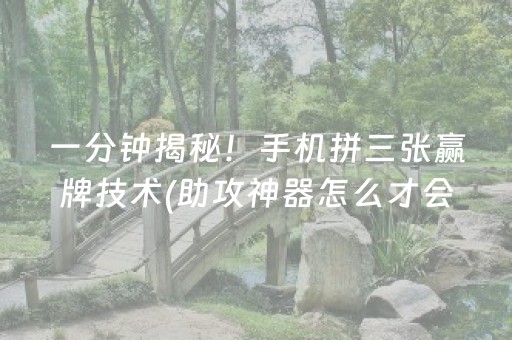 一分钟揭秘！手机拼三张赢牌技术(助攻神器怎么才会赢)
