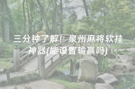 三分钟了解！泉州麻将软挂神器(能设置输赢吗)
