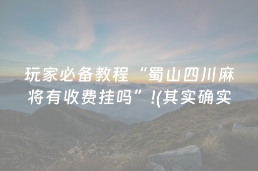 玩家必备教程“蜀山四川麻将有收费挂吗”!(其实确实有挂)-抖音