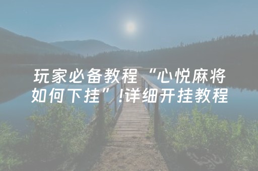 玩家必备教程“心悦麻将如何下挂”!详细开挂教程-抖音