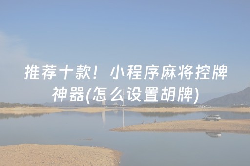 推荐十款！小程序麻将控牌神器(怎么设置胡牌)