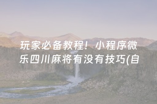 玩家必备教程！小程序微乐四川麻将有没有技巧(自建房怎么赢)