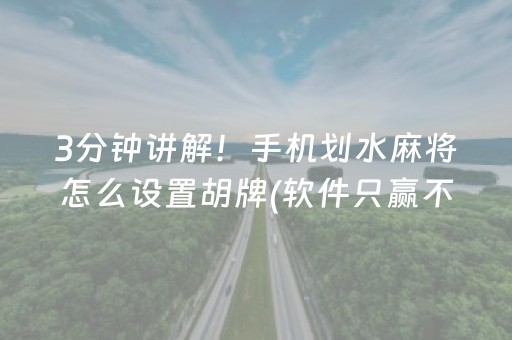 3分钟讲解！手机划水麻将怎么设置胡牌(软件只赢不输)