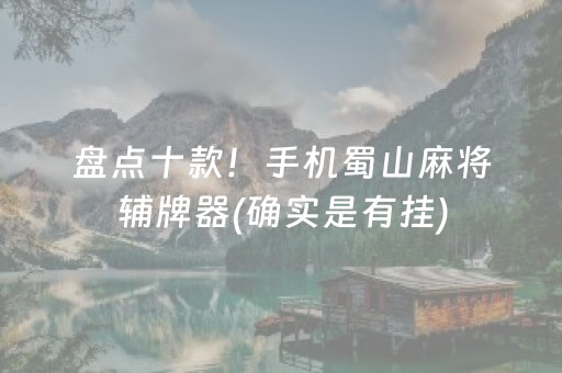 盘点十款！手机蜀山麻将辅牌器(确实是有挂)