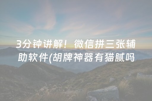 3分钟讲解！微信拼三张辅助软件(胡牌神器有猫腻吗)