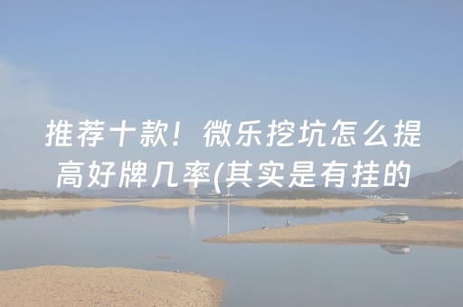 推荐十款！微乐挖坑怎么提高好牌几率(其实是有挂的)