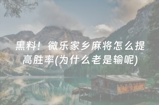 教程辅助“微乐手机麻将十打九赢神器（专用辅牌神器免安装）