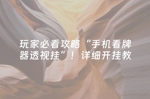玩家必看攻略“手机看牌器透视挂”！详细开挂教程（确实真的有挂)-抖音
