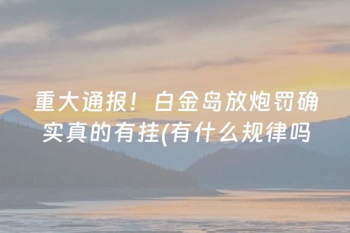 重大通报！白金岛放炮罚确实真的有挂(有什么规律吗)