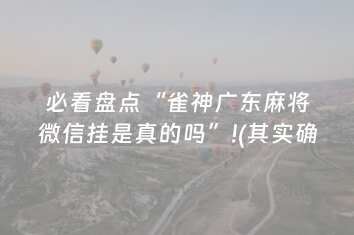 必看盘点“雀神广东麻将微信挂是真的吗”!(其实确实有挂)-抖音