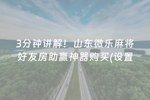 3分钟讲解！山东微乐麻将好友房助赢神器购买(设置提高好牌几率)