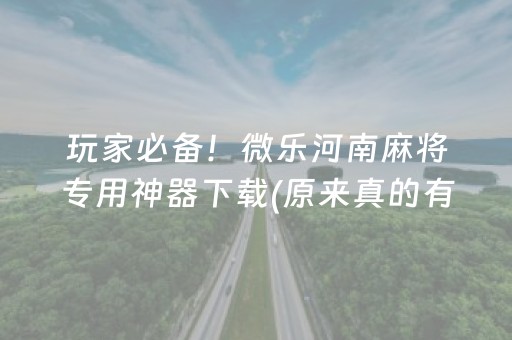 玩家必备！微乐河南麻将专用神器下载(原来真的有挂)