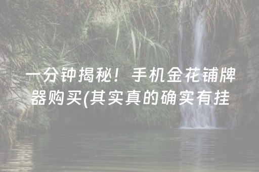 一分钟揭秘！手机金花铺牌器购买(其实真的确实有挂)