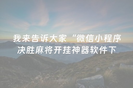 实测结果“微信微乐手机麻将软挂上去（专用辅牌神器免安装）