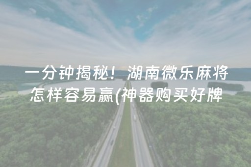 一分钟揭秘！湖南微乐麻将怎样容易赢(神器购买好牌规律)