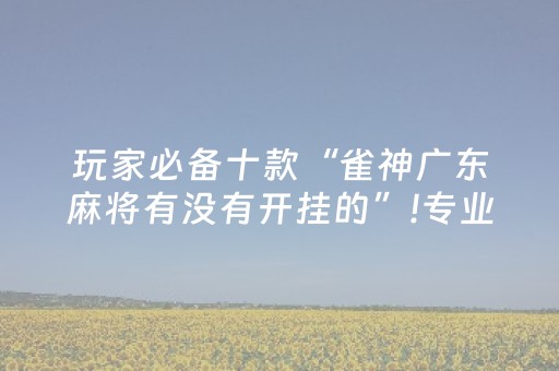 玩家必备十款“雀神广东麻将有没有开挂的”!专业师傅带你一起了解（详细教程）-抖音