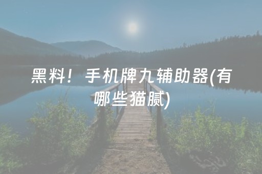 黑料！手机牌九辅助器(有哪些猫腻)