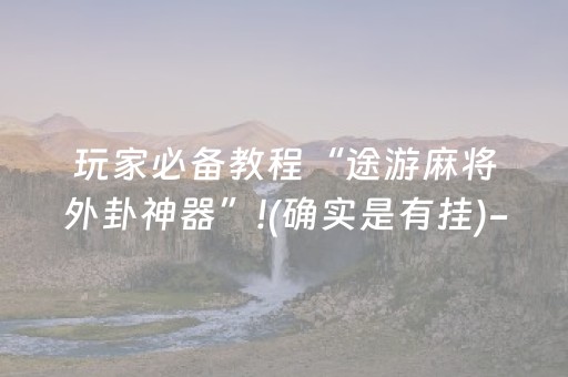 玩家必备教程“途游麻将外卦神器”!(确实是有挂)-抖音