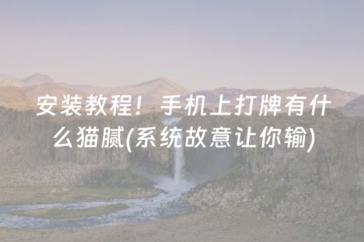 安装教程！手机上打牌有什么猫腻(系统故意让你输)