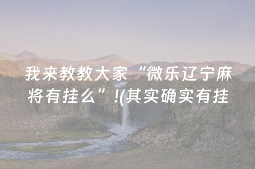我来教教大家“微乐辽宁麻将有挂么”!(其实确实有挂)-抖音