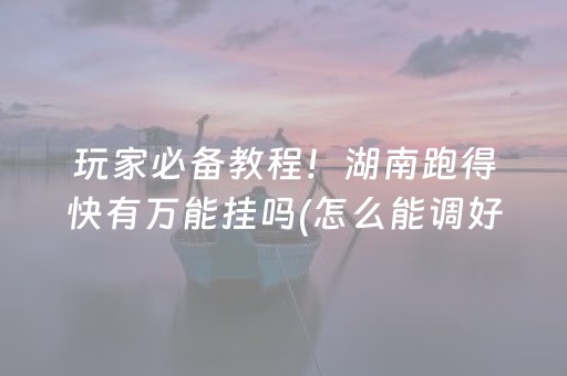 玩家必备教程！湖南跑得快有万能挂吗(怎么能调好牌)