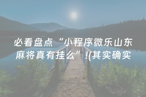 必看盘点“小程序微乐山东麻将真有挂么”!(其实确实有挂)-抖音