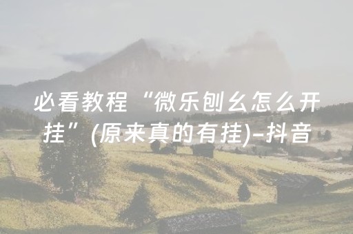 必看教程“微乐刨幺怎么开挂”(原来真的有挂)-抖音