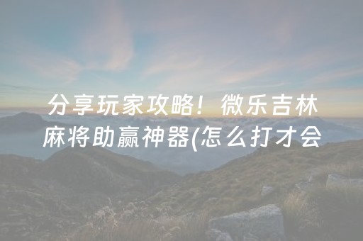 必看教程“微乐麻将谁建房谁输”（详细透视教程）-哔哩哔哩