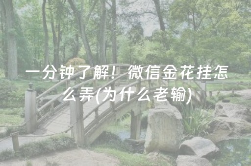一分钟了解！微信金花挂怎么弄(为什么老输)