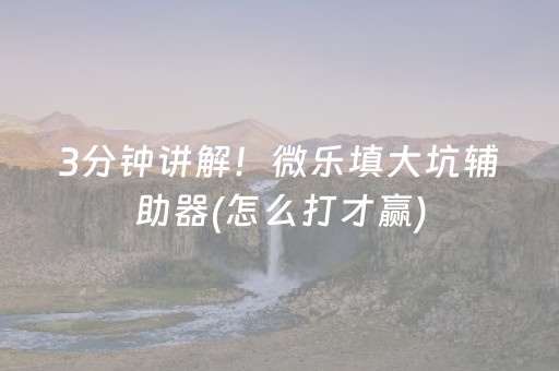 玩家必看攻略“微乐宁夏麻将助赢神器（专用辅牌神器免安装）
