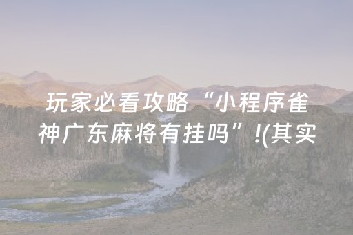 玩家必看攻略“小程序雀神广东麻将有挂吗”!(其实确实有挂)-抖音