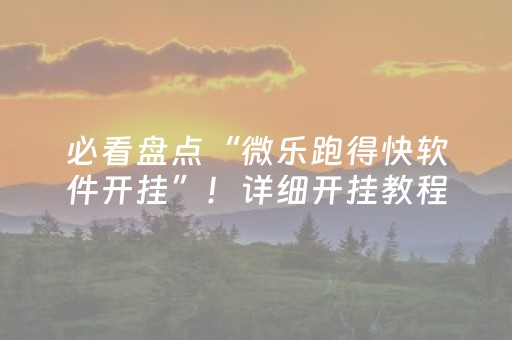 必看盘点“微乐跑得快软件开挂”！详细开挂教程（确实真的有挂)-抖音