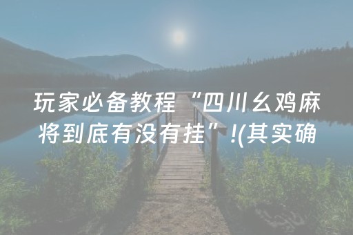 玩家必备教程“四川幺鸡麻将到底有没有挂”!(其实确实有挂)-抖音