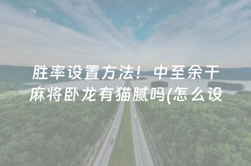 胜率设置方法！中至余干麻将卧龙有猫腻吗(怎么设置才能赢)