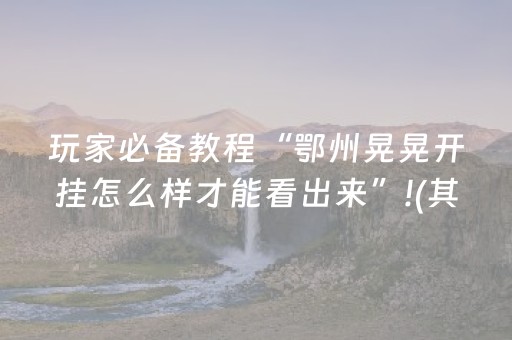 玩家必备教程“鄂州晃晃开挂怎么样才能看出来”!(其实确实有挂)-抖音