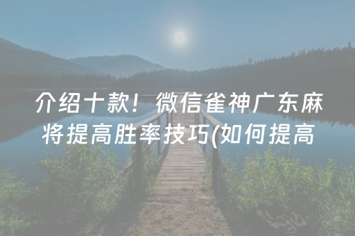 介绍十款！微信雀神广东麻将提高胜率技巧(如何提高好牌几率)