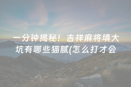 一分钟揭秘！吉祥麻将填大坑有哪些猫腻(怎么打才会赢)