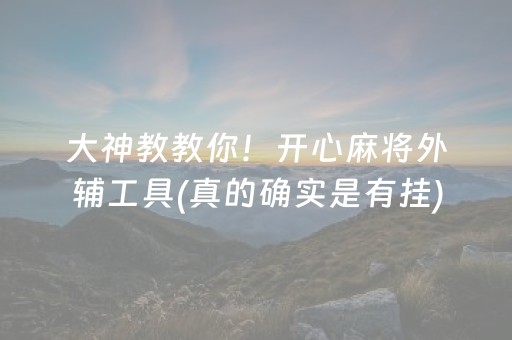 大神教教你！开心麻将外辅工具(真的确实是有挂)