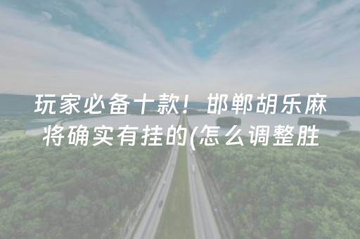 玩家必备十款！邯郸胡乐麻将确实有挂的(怎么调整胜率)
