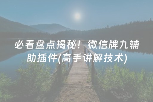 必看盘点揭秘！微信牌九辅助插件(高手讲解技术)