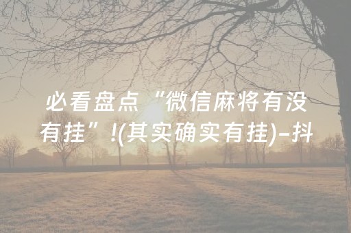 必看盘点“微信麻将有没有挂”!(其实确实有挂)-抖音