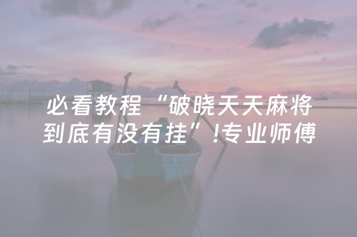 新版本“打哈儿麻将怎么容易赢”（详细透视教程）-哔哩哔哩