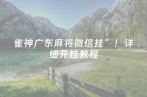 雀神广东麻将微信挂”！详细开挂教程（确实真的有挂)-抖音
