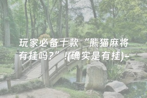 玩家必备十款“熊猫麻将有挂吗?”!(确实是有挂)-抖音
