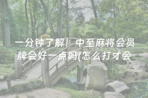 一分钟了解！中至麻将会员牌会好一点吗(怎么打才会赢)